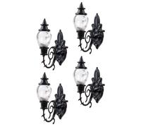 SUPVOX 87 Scale Miniature Moss Landscape Wall Lamps Model Train Scenery Accessories Black Warm Yellow LED Tiny Wall Lamps for DIY Sand Table Decorations