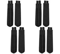 SUPVOX 8Pcs Adjustable Bike Pedal Straps Nylon Foot Belts for Cycling Exercise Bikes, Universal Toe Clips Compatible with Outdoor and Indoor Bicycles, Black