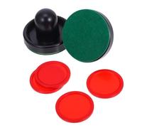 SUPVOX 8PCS Air Hockey Pushers and Pucks Replacement with Ergonomic Paddles for Game Tables Dark Blue Air Hockey Equipment Accessories Kit for Competitive Play