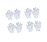 SUPVOX 8PCS Bath Gloves Set Soft Colorful Exfoliating Five Finger Shower Scrub Mitts for Deep Skin Cleansing and Gentle Body Scrub with Loose Cuff Design White