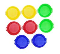 SUPVOX 8Pcs Beach Sand Sifter Set Plastic Sand Sieves for Shell Collecting and Outdoor Play Lightweight Portable Design in Red Yellow Green Blue for Group Fun and Creative Summer