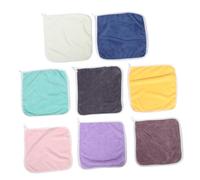 SUPVOX 8pcs Coral Fleece Wash Cloths Soft Absorbent Square Face Towels with Hanging Loop Easy to Clean for Washing The Face and Kitchen Random Style