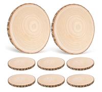 SUPVOX 8pcs Craft Wood Discs Wood Slices Rustic with Bark Circles Ready for Crafts Can Be Burned Ornaments Coasters for Painting Projects Wedding Decorations