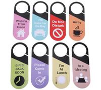 SUPVOX 8pcs Double-sided Do Not Knock Door Sign for Office Door Hanger PVC Material with Reversible Meeting In Progress and Please Come In Messages Easy to Hang for Business Home Clinic