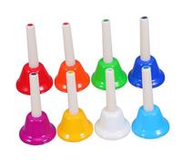 SUPVOX 8pcs Eight-tone Touch Clock Metal Hand Bells for Boys and Girls Musical Instruments Set for Boy Girl Music Toy and Pantry Hand Bell Use