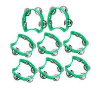 SUPVOX 8pcs Green Plastic Tambourine for Lightweight Handheld Jingle Bells Musical Instrument for Early Music Education Rhythm Development Preschool Activities and Family Parties