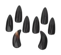 SUPVOX 8pcs Guzheng Practice Nails for Beginners and Adults Natural Horn Finger Picks with Groove Design Lightweight Protective Nail Covers for Guzheng Playing and Training