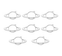 SUPVOX 8Pcs Hollow Planet Pendant Frames 28X48Mm Alloy Charm Pendant Set DIY Jewelry Making Accessories for Necklace Craft Silver Hollow Out Design