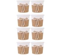 SUPVOX 8pcs Imitation Paper-woven Flowerpots for Gardening Simple Plants Container Flower Planting Bucket for Indoor Outdoor Use