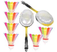 SUPVOX 8pcs Inflatable Badminton Balloons Fun Foil Racket and Ball for Birthdays and Celebrations Easy to Inflate and Hang