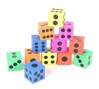 SUPVOX 8Pcs Large Colorful EVA Foam Playing Dice Set for Educational Math Game, Soft Jumbo Dice Cubes for Classroom and Party Use Random Color