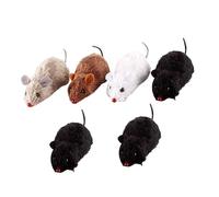 SUPVOX 8pcs Lifelike Plush Mouse Clockwork Toys Wind up Rat Toy Cat Pet for Interactive Play Random Color