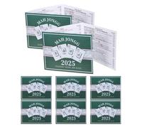 SUPVOX 8pcs Mahjong Score Card: Waterproof Folding Game Scoring Card Rule Guide for Mahjong Rule Playing Accessories Green