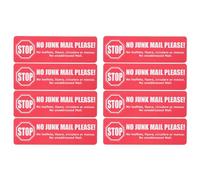 SUPVOX 8pcs Mailbox Warning Self-adhesive Reminder Sign Mailbox Sticker for Outdoor Business Use Vinyl Material Bold Visible Messaging Junk Mail Blocking