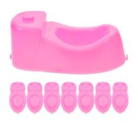 SUPVOX 8pcs Mini Dollhouse Toilet Accessories Tiny Plastic Furniture for Doll Bathroom Play and Miniature Decor Easy to Clean and Maintain