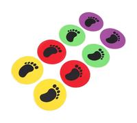 SUPVOX 8pcs Multicolor PVC Footprint Agility Spots Markers for Soccer Training Non-slip Sports Floor Signs for Preschool Football Practice Gym Activity Mats for Coordination and Sensory