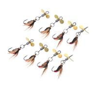 SUPVOX 8pcs Propeller Fishing Flies Lure with Barbed Hooks for Bass and Trout Realistic Steel Ball Vibration Effect High Visibility Coating Freshwater and Saltwater Artificial Bait