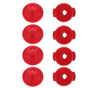 SUPVOX 8pcs Red Plastic Cymbal Quick Release Nuts and Sleeves Set with 4-tube and 4-round Mounts for Percussion Drum Stand Replacement and Maintenance