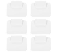 SUPVOX 8pcs Removable Basket Label Clips with Chalkboard, Square Notch Design Matte White, Rewritable Pantry Organization Tags for Storage Bins and Basket Display Holders