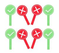 SUPVOX 8pcs Reusable Voting Paddles Handheld True False Yes No Response Cards Green Red Classroom Game Boards for School Teacher Student Interaction