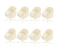 SUPVOX 8pcs Scale Mini Dollhouse Furniture Plastic Swivel Chairs for Architectural Models Home Office Bedroom Decor Miniature Gaming Accessories