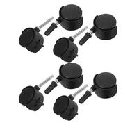 SUPVOX 8pcs Silent Plastic Swivel Stem Casters with Brake, 2-inch Furniture Replacement Wheels for Office Shelves, Heavy Duty Chair Castor Wheels Set for Carpet and Hardwood Floors