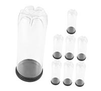 SUPVOX 8Pcs Transparent PVC Tennis Ball Container with Black Protective Lid Lightweight and Portable Storage Bottle for Outdoor Games and Indoor Practice