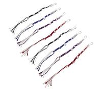 SUPVOX 8pcs Tzitzit Tassels Strings Set for Prayer Shawl Fringe Replacement, Pre-tied Judaica Tassels in Blue, Black, Red, and Purple with White for Religious Garments and Tzitzit Repairs