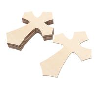 SUPVOX 8pcs Unfinished Wood Cross Slices Wooden Tags for Crafts Rustic Look Light Yellow Cross Shaped Develop Hands-on Skills Can Be Decorated Home Decor Art and Craft Projects