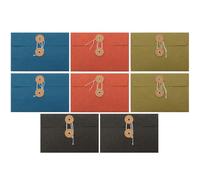 SUPVOX 8pcs Vintage Kraft Paper Postcard Storage Envelopes with String Tie Closure, Thickened File Bags for Office and Student Document Organization