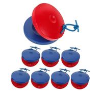 SUPVOX 8pcs Wooden Finger Castanets: Kids Traditional Wood Hand Percussion Castanets - Early Childhood Musical Toys For Preschool & Family Fun