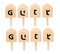 SUPVOX 8pcs Wooden Hanukkah Dreidels for Traditional Wood Craft Tops for Fine Motor Skill Development Spinning for Jewish Family Holiday Games and Gatherings