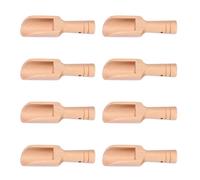 SUPVOX 8pcs Wooden Tea Scoop Set Round Handle for Scooping Flour and Raisins for Kitchen and Tea Shop Use Natural Wood Material