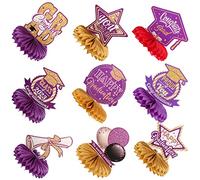SUPVOX 9pcs Honeycomb Graduation Party Decorations Unique Table Centerpieces for Graduation Season Cheerful Decor for Senior Year Celebrations Premium Quality Design