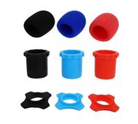 SUPVOX 9pcs Microphone Covers Set in Assorted Colours with Sponge and Silicone Material, Designed to Protect Microphones from Falling and Rolling, for Concerts, Karaoke, and Random Color