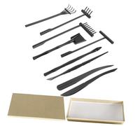 SUPVOX 9pcs Mini Zen Garden Rake Set with Black and Mini Tools for Meditation Sand Art Miniature Sand Garden Accessories for Home Office Decoration and Stress Relief