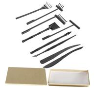 SUPVOX 9pcs Mini Zen Garden Rake Set with Sharp for Sand Design and Decoration Japanese Style Meditation Accessories for Home Office Tabletop Relaxation