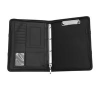 SUPVOX A4 Zippered Loose-leaf File Folder Organizer, Multifunctional Document Storage Bag with Handle, Black Office Portfolio Suitable for Document and Paper Filing