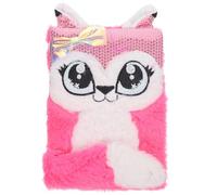 SUPVOX A5 Plush Fox Notebook Bowknot Cover, Daily Planning Journal for Students and Workers, Creative Lined Writing Pad and Schedule Planner in Rose Red