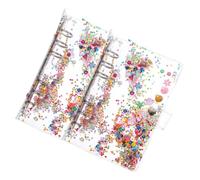 SUPVOX A6 Glitter Flowing Sand Plastic Binder 2pcs, Cute Notebook Covers for School, Scrapbook and Planner, Hand Account Shells for Card Storage and Organizer