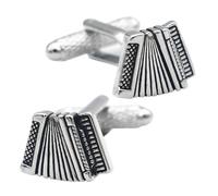 SUPVOX Accordion Cufflinks Men Tuxedo Shirt Accessories 2pcs Black Brass Music Note Design Formal Wedding Jewelry Gift for Fathers Day