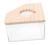 SUPVOX Acrylic Hamster Sand Bath Box Small Pet Bathroom with Lid for Hamsters Mice Chinchillas Lightweight Transparent Container for Cage Accessories