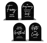 SUPVOX Acrylic Wedding Table Signs 4Pcs 5X7 Inch for Reception and Event Party Tables Modern Calligraphy and Stable Base