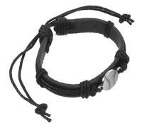 SUPVOX Adjustable Black Baseball Beads Bracelet Made from Artificial Leather and Alloy Beautiful Appearance, Easy to Carry for Gym Classes and Sports Themed Party Favors