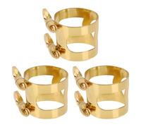 SUPVOX Adjustable Brass Alto Saxophone Ligature Metal Sax Mouthpiece Ligature Fastener 3pcs with Double Screws for Beginner and Student Jazz Sax Players