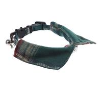 SUPVOX Adjustable Christmas Green Plaid Cat Collar with Bell and Bow Tie, Small Cute Kitten Neckwear for Female and Male Cats, Safety Breakaway Pet Collar for Daily Use