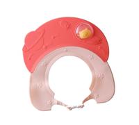 SUPVOX Adjustable Infant Bathing Hat with Quick Side Release Buckle, Red Plastic Shower Cap for Children, Protects Eyes and Ears During Bath Time