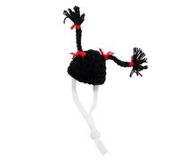 SUPVOX Adjustable Miniature Knitted Hat for Small Pets Lightweight Warm Winter Headwear for Hamsters and Guinea Pigs Festive Cute Soft Cap with Double Ponytails Easy to Wear and