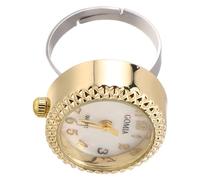 SUPVOX Adjustable Oval Digital Finger Watch with Waterproof Stainless Steel Case and Quartz Movement for Daily Wear and Work, Classic Unisex Ring Watch with Arabic Numerals Display