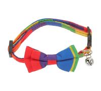 SUPVOX Adjustable Rainbow Bow Tie Pet Collar for Cats and Dogs Comfortable and Safe Bowknot Necklace Suitable for Daily Wear Parties Holidays Weddings Easy to Put and Take Off